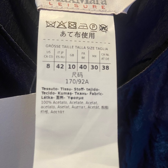 MaxMara Navy Talete Satin Midi Dress - Picture 12 of 13